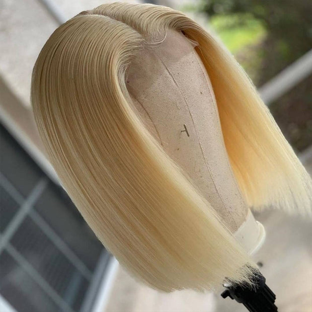 613 Blonde Wig Human Hair Straight Wig 13x4 HD Lace Wig For Africa American Women