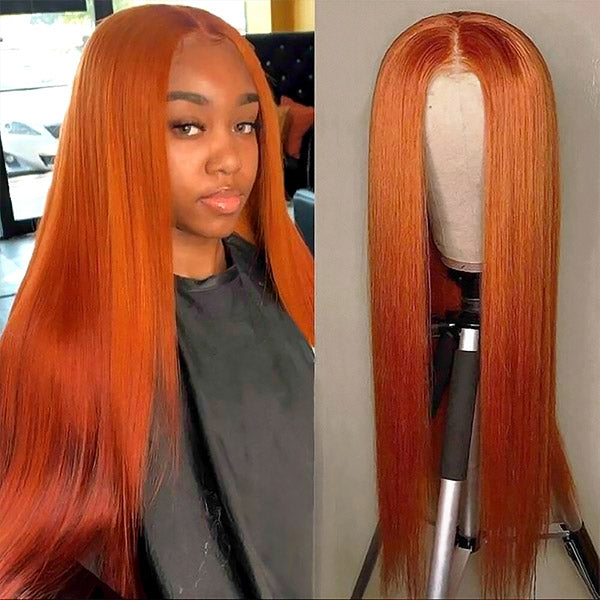 BOGO SALE|13x4 HD Lace Front Wig 14-24 Inch Ginger Colored Straight&Body Wave Human Hair Frontal Wigs