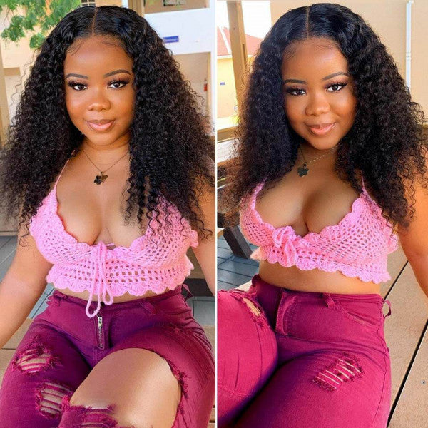 BOGO SALE|Curly Hair Virgin Human Hair 13x6 Undetectable HD Lace Front Wigs 180% Density