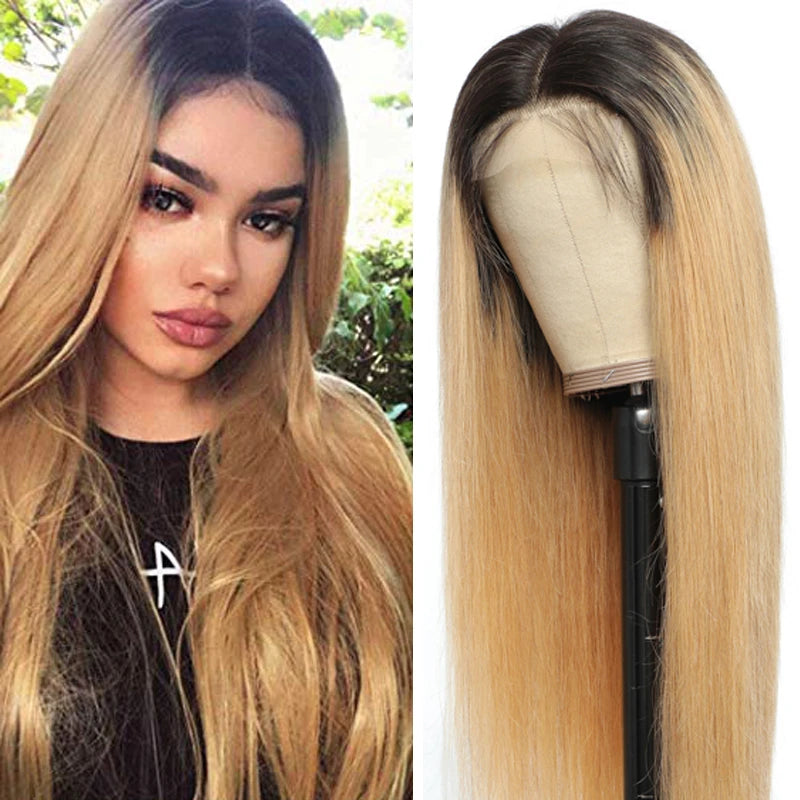 Flash Sale-1B/27 Ombre Color Wig 13x4/4x4 HD Lace Frontal Wig Human Hair 180% Density