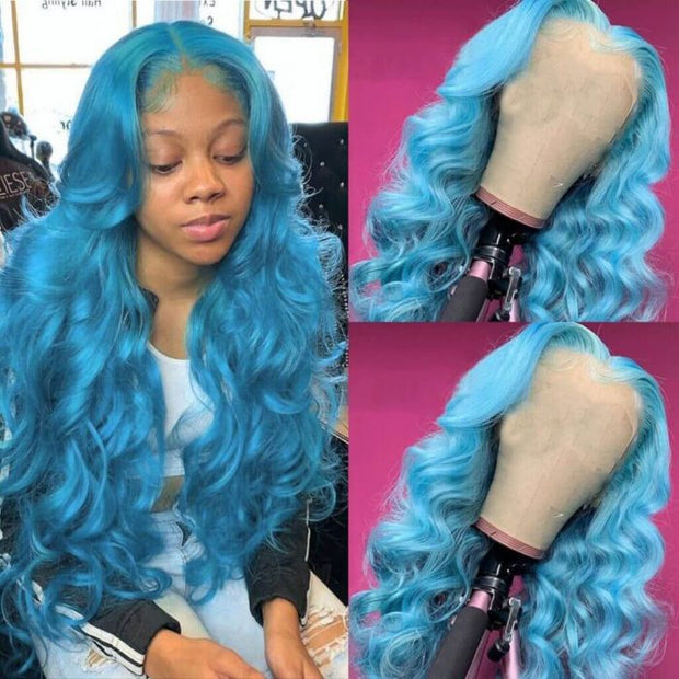 Long Soft Hair Colored Body Wave Wig For Women HD Lace Front Wig Human Hair For Cosplay
