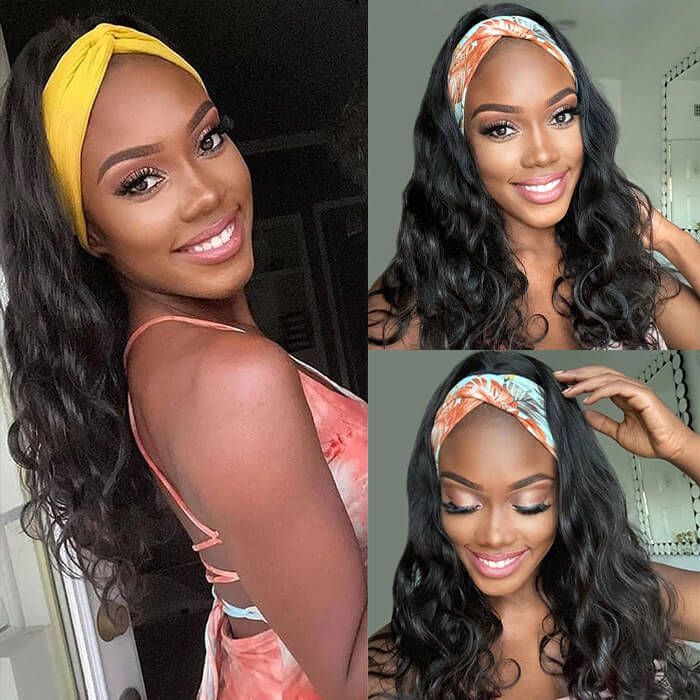 100% Human Hair Headband Wigs, Effortless and Convenient Install Headband Half Wig