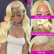 613 Blonde HD Transparent Body Waves 13*4 Lace Front Human Hair Wig