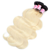 Brazilian Hair T1b/613 Blonde Ombre Hair Body Wave 3 Bundles Human Hair Weaves