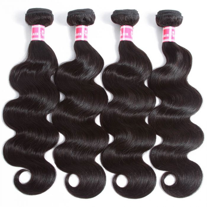 Brazilian Virgin Hair Body Wave 4 Bundles 10A Grade Unprocessed 100% Human Hair Weave Natural Black Color