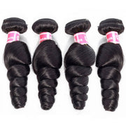 Brazilian Loose Wave Human Hair 4 Bundles 10A High Quality Natural Black Color Unprocessed Virgin Hair Weave
