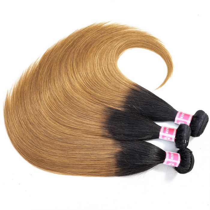 Ombre Color 1B/30 Brazilian Virgin Straight Hair 4 Bundles Unprocessed Human Hair