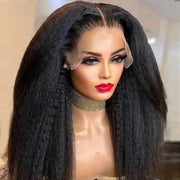 360 Lace Frontal Wigs Kinky  Straight HD Lace Front Human Hair Wigs PrePlucked with Baby Hair