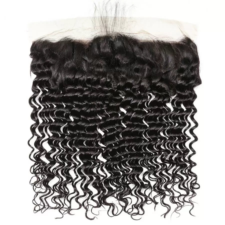 Peruvian Hair 13x4 HD Undetectable Lace Frontal Deep Wave 10-20 Inch 100% Virgin Remy Hair