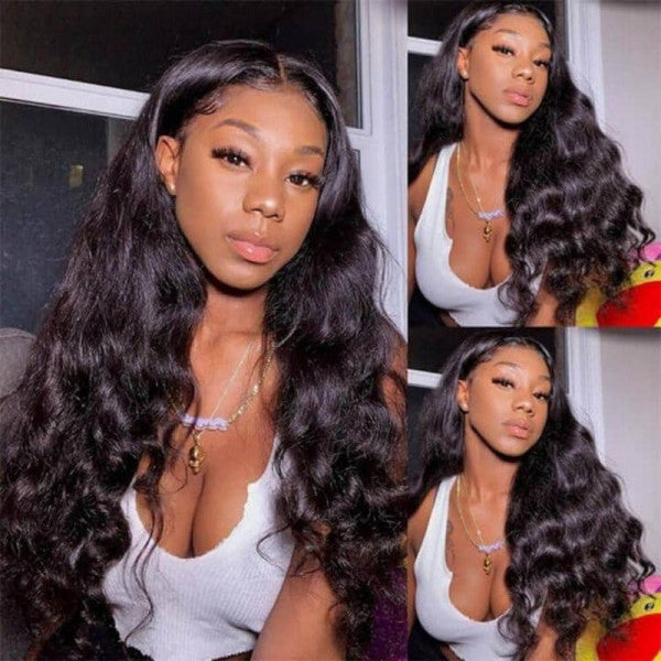 Loose Deep Wave 4x4/13x6 Lace Frontal Wig Pre Plucked With Baby Hair Brazilian Human Hair Wigs