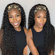 Curly Headband Wigs Human Hair With Thickness and Natural Texture Wig
