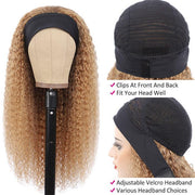 #27 Honey Blonde Curly Hair Headband Wig Human Hair Quick And Easy Install