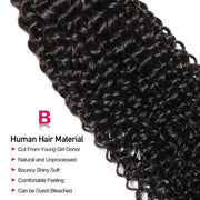 Unprocessed Brazilian Virgin Curly Human Hair 4 Bundles 10A Virgin Hair Weave Natural Black Color