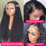 Kinky Curly 13x4 HD Lace Front Wigs With Baby Hair 220% Density Transparent Human Hair Wigs For Women