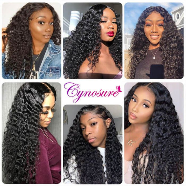 Glueless 13x4 HD Lace Front Wigs Deep Wave Pre Plucked Bleached knots With Baby Hair