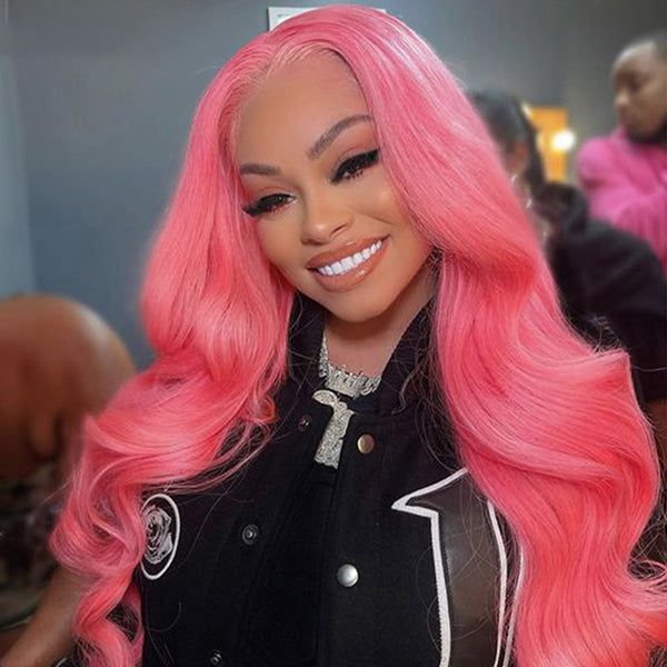 Pink Color Body Wave Human Hair Lace Front Wigs For Women 13*4/13x6 HD Transparent Lace Wig With Baby Hair