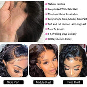 Water Wave 13x4 HD Lace Front Wigs 220% Density Natural Looking Wigs Affordable Black Human Hair Wigs For Women