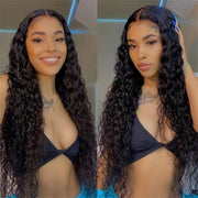 Bleached Knots 13x6 Full Lace Frontal Human Hair Wigs Water Wave HD Lace Wig With Baby Hair