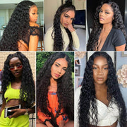 Bleached Knots 13x6 Full Lace Frontal Human Hair Wigs Water Wave HD Lace Wig With Baby Hair