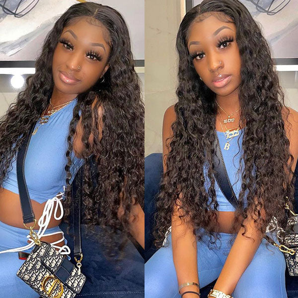 BOGO SALE|Deep Wave 13X6 Lace Front Wig Human Hair Wigs Pre Plucked With Baby Hair