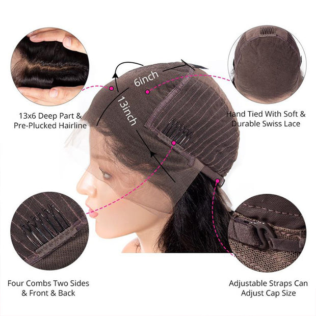 BOGO SALE|Deep Wave 13X6 Lace Front Wig Human Hair Wigs Pre Plucked With Baby Hair
