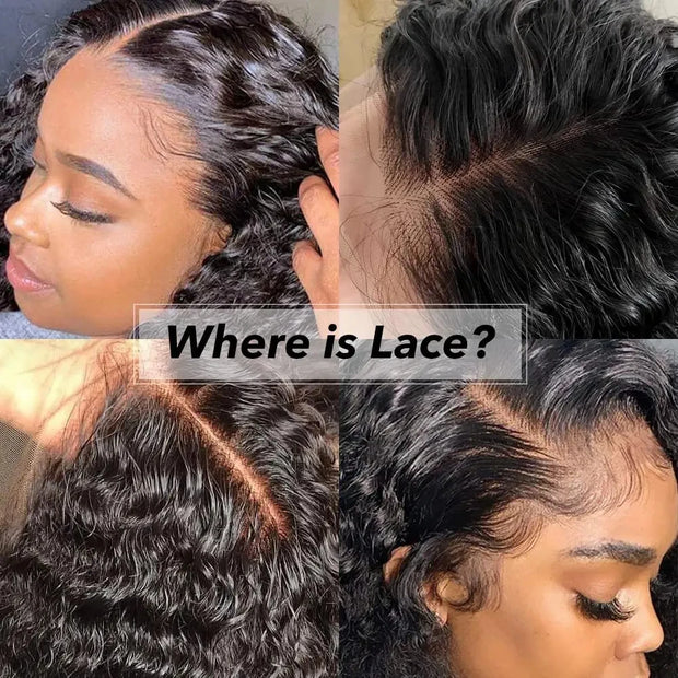 Deep Part Curly Hair Lace Closure Wig Real Human Hair Wigs Preplucked With Natural Hairline