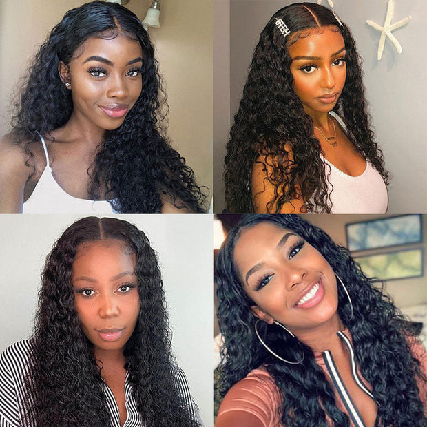 50% OFF|16'' To 26'' Water Wave Human Hair 8X5 13x4 360 Lace Frontal Wig 180% Density