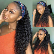 Deep Wave Affordable Headband Wig Human Hair With 3 Trendy Headbands