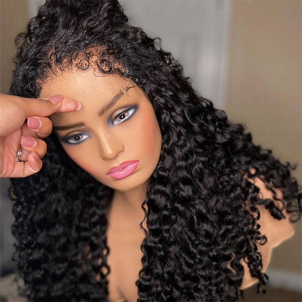 4C Edge Hairline丨Deep Wave 13x4 HD Lace Front Wig with Curly Edges Baby Hair Wigs