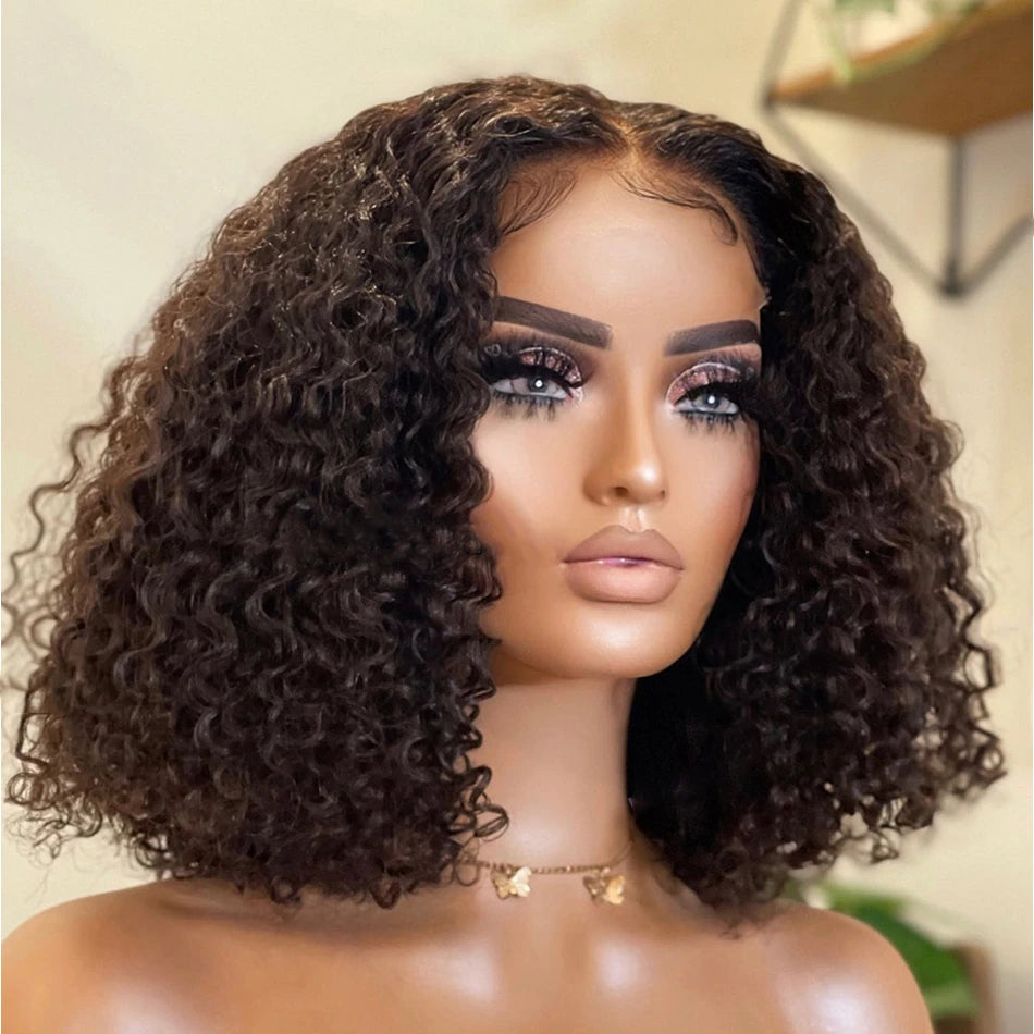 220% Deep Wave Bob Lace Front Human Hair Wigs 100% Virgin Hair Natural Looking Bob Wig