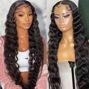 Loose Deep Wave 4x4/13x6 Lace Frontal Wig Pre Plucked With Baby Hair Brazilian Human Hair Wigs