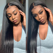 Clearance Sale|Straight Human Hair 5X5 HD Lace Closure Wigs Natural Hairline Middle Part Frontal Wig