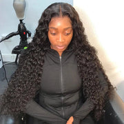 8x5 Undetectable Lace Closure Wigs Deep Wave Glueless Wig Preplucked Natual Black Human Hair Wigs