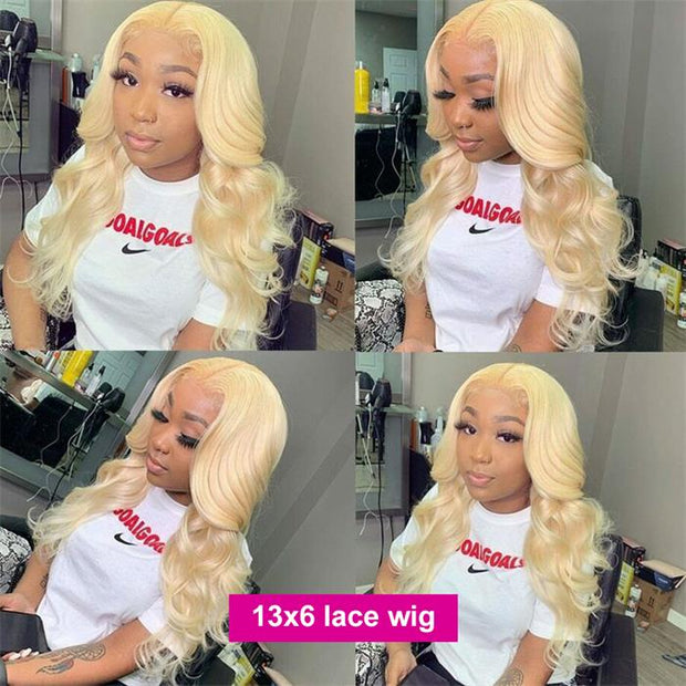 613 Honey Blonde Color 13x6 Lace Front 18-26 Inch Human Hair Wigs For Women Transparent Brazilian Remy Straight & Body Wave Frontal Wig