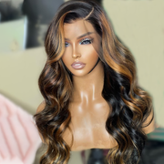 $100 OFF| 18-22 Inches Body Wave Highlight Honey Blond Wig 13x4 HD Lace Front Piono Colored Human Hair Wigs 180% Density