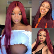 Sugar Plum Color Body Wave Hair 99J Burgundy 13x4 HD Lace Front Wig 100% Virgin Real Human Hair Wig