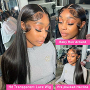 Full Lace Wig Transparent Lace Human Hair Wigs Pre Plucked Natural Hairline