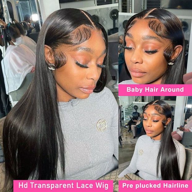 Full Lace Wig Transparent Lace Human Hair Wigs Pre Plucked Natural Hairline