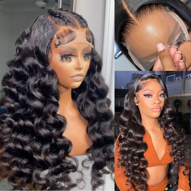 Clearance Sale| Loose Wave Glueless 5x5 Closure HD Lace Human Hair Wig Natural Crimps Curls