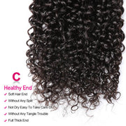 Unprocessed Brazilian Virgin Curly Human Hair 4 Bundles 10A Virgin Hair Weave Natural Black Color