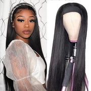 Straight Headband Wig Human Hair Half Wig Convenient and Zero Skill Needed