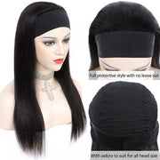 Straight Headband Wig Human Hair Half Wig Convenient and Zero Skill Needed