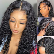 Deep Wave 4x4 Lace Closure Human Hair Realistic HD Transparent Lace Wigs