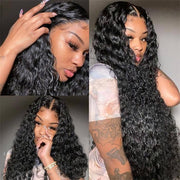 Realistic HD Transparent Lace Water Wave Wig 13x4 Lace Front Human Hair Wigs Pre Plucked