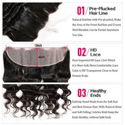 13x4 Transparent Lace Frontal Peruvian Hair Loose Deep Wave Human Virgin Hair 10-20 Inch