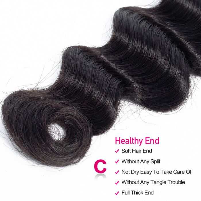Brazilian Loose Deep Wave Hair 4 Bundles 10A High Quality Natural Black Color Unprocessed Virgin Human Hair Weave