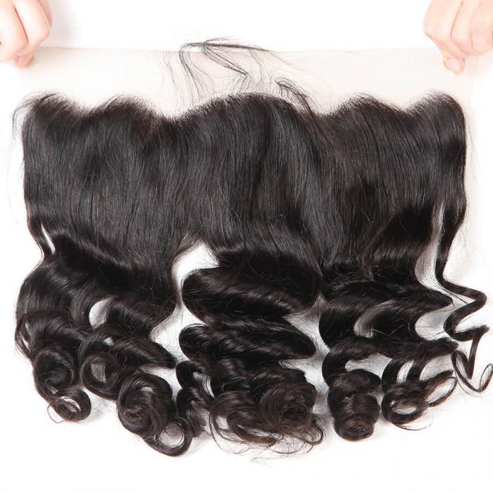 Peruvian Hair 13x4 HD Transprent Lace Frontal Loose Wave 100% Virgin Remy Hair