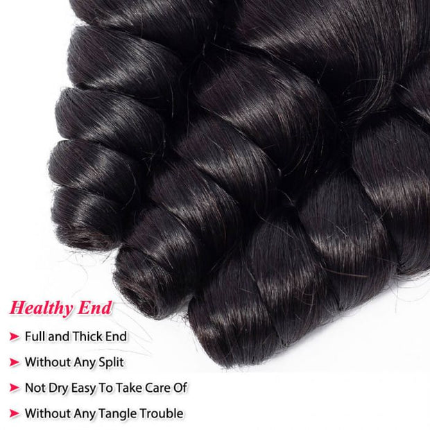 Brazilian Loose Wave Human Hair 4 Bundles 10A High Quality Natural Black Color Unprocessed Virgin Hair Weave