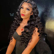 Loose  Deep  Lace Wigs Pre-plucked Natural Hairline Hand Tied 13x4 Lace Frontal Wig With Baby Hair