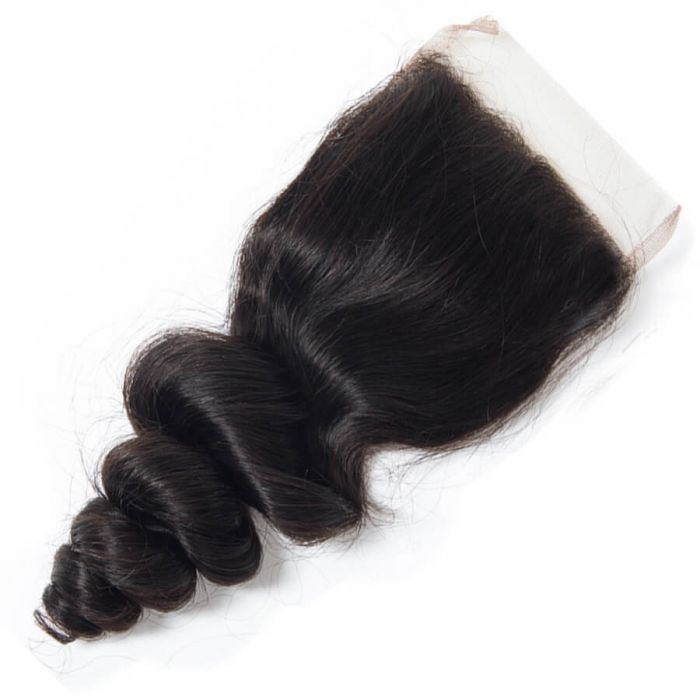 Brazilian Hair 4x4 HD Lace Closure Loose Wave 100% Virgin Remy Hair Natural Color